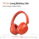 realme TechLife Studio H1 Over The Ear Over Ear Wireless Headphone with 70Hours Playtime 360° Spatial Audio, 40mm Drivers, 80ms Superlow Latency, 43 dB Adaptive ANC- Red