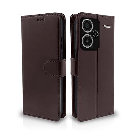 Omt Leather Flip Cover for Vivo Y21 2021 (Brown)