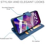 Omt Leather Finish Flip Back Cover for Vivo Y22 2021