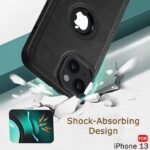 Hybrid Matte Frosted Translucent iPhone 13 Back Cover Case | Shockproof Design | Camera Protection Module | Hard Back Cover (PC & TPU, Frost Black)