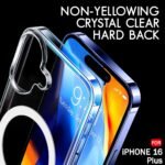 iPhone 16 Plus | Shockproof Design | Hard Back Cover for iPhone 16 Plus (PC & TPU, Magsafe Compatible, Clear)