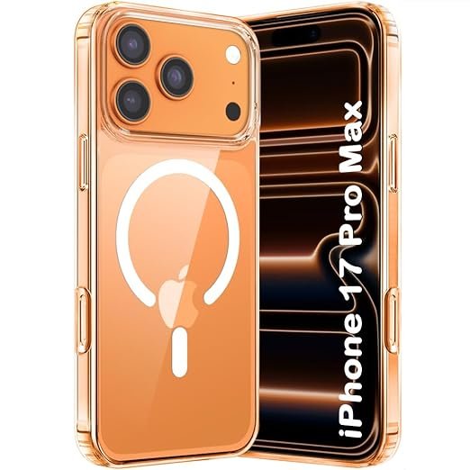 Ultra-Hybrid Crystal Clear Back Case Cover for iPhone 17 Pro Max | Shockproof Design | Hard Back Cover (PC & TPU, Magsafe Compatible, Clear)