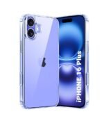 Ultra-Hybrid Shockproof Back Cover Case for iPhone 16 Plus | Camera Protection Bump | Hard Back Cover (PC & TPU, Transparent)