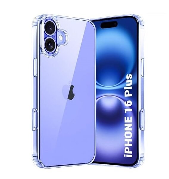 Ultra-Hybrid Shockproof Back Cover Case for iPhone 16 Plus | Camera Protection Bump | Hard Back Cover (PC & TPU, Transparent)