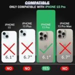 Ultra-Hybrid Shockproof Back Cover Case for iPhone 15 Pro | Camera Protection Bump | Hard Back Cover (PC & TPU, Crystal Clear Back, Transparent Sides)