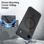 iPhone 17 Air Compatible with MagSafe | Shockproof Design | Camera Protection Module | Hard Back Cover Case (PC & TPU, Frost Black)