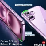 Ultra-Hybrid Shockproof Back Cover Case for iPhone 17 | Camera Protection Bump | Hard Back Cover (PC & TPU, Transparent)