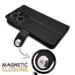 Omt Flip Case for Vivo V29E (Black)