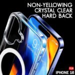 Clear Back Case Cover for iPhone 16 | Shockproof Design | Hard Back Cover for iPhone 16 (PC & TPU, Magsafe Compatible, Clear)