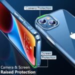 Ultra-Hybrid Back Cover Case for iPhone 13 | Shockproof Design | Camera Protection Bump | Hard Back Bumper Case Cover (PC & TPU, Crystal Clear Back, Transparent Sides)