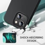 Silicone Back Cover Case for iPhone 14 Plus | Soft Micro-Fibre Lining Inside | Camera Protection Bump | Shockproof Back Cover (Silicone, Black)