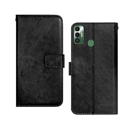 Omt Flip Cover for Vivo Y30 (Black)