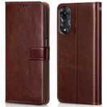 Omt Flip Cover Back Case Cover for Oppo A78 5G Flexible Leather Finish.