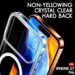 Ultra-Hybrid Crystal Clear Back Case Cover for iPhone 17 Pro | Shockproof Design | Hard Back Cover (PC & TPU, Magsafe Compatible, Clear)
