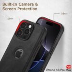 iPhone 16 Pro Max | Shockproof Design | Raised Edges for Camera & Screen Protection | Stunning Minimalist Back Cover (Black)