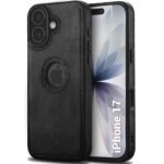 Leather Finish Back Cover Case for iPhone 17 | Shockproof | Camera & Screen Protection (Black)