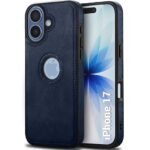 Leather Finish Back Cover Case for iPhone 17 | Shockproof | Camera & Screen Protection  (Blue)