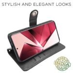 Omt Flip Case for Vivo V29E (Black)