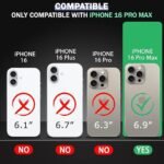 iPhone 16 Pro Max | Shockproof Design | Hard Back Cover for iPhone 16 Pro Max (PC & TPU, Magsafe Compatible, Clear)