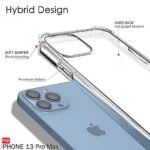 Ultra-Hybrid Shockproof Back Cover Case for iPhone 13 Pro Max | Camera Protection Bump | Hard Back Cover (PC & TPU, Transparent)