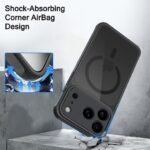 iPhone 17 Pro Compatible with MagSafe | Shockproof Design | Camera Protection Module | Hard Back Cover Case (PC & TPU, Frost Black)