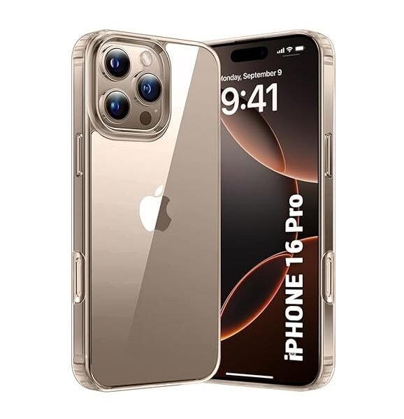 Ultra-Hybrid Shockproof Back Cover Case for iPhone 16 Pro | Camera Protection Bump | Hard Back Cover (PC & TPU, Transparent)