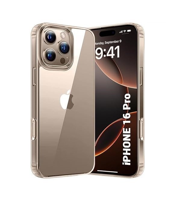 Ultra-Hybrid Shockproof Back Cover Case for iPhone 16 Pro | Camera Protection Bump | Hard Back Cover (PC & TPU, Transparent)