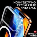 Ultra-Hybrid Crystal Clear Back Case Cover for iPhone 17 Pro Max | Shockproof Design | Hard Back Cover (PC & TPU, Magsafe Compatible, Clear)