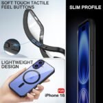 Ultra-Hybrid Back Cover Case for iPhone 16 Compatible with MagSafe | Camera Protection | Crystal Clear Transparent Back Cover (PC & TPU, Black Bumper)