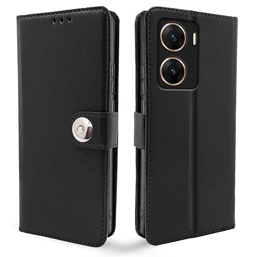 Omt Flip Case for Vivo V29E (Black)