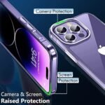 Ultra-Hybrid Crystal Clear Back Case Cover for iPhone 14 Pro | Shockproof Design | Camera Protection Bump | Hard Clear Back (PC, TPU | Transparent)