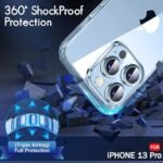 Ultra-Hybrid Shockproof Back Cover Case for iPhone 13 Pro | Camera Protection Bump | Hard Back Cover (PC & TPU, Transparent)