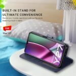 Omt Leather Flip Back Cover Case for Vivo Y27 5G (Blue)