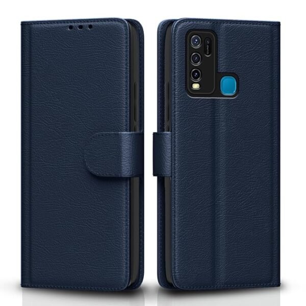 Omt Flip Cover for Vivo Y30 (Blue)