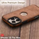 iPhone 16 Pro Max | Shockproof Design | Raised Edges for Camera & Screen Protection | Stunning Minimalist Back Cover (Brown)