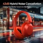 realme TechLife Studio H1 Over The Ear Over Ear Wireless Headphone with 70Hours Playtime 360° Spatial Audio, 40mm Drivers, 80ms Superlow Latency, 43 dB Adaptive ANC- Red