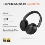 realme TechLife Studio H1 Over The Ear Over Ear Wireless Headphone with 70Hours Playtime 360° Spatial Audio, 40mm Drivers, 80ms Superlow Latency, 43 dB Adaptive ANC- Black