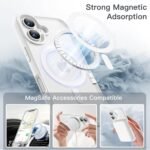 MagSafe Compatible iPhone 16 Case – Hard PC, Anti-Yellow Transparent Anti-Scratch Shockproof Phone Case - White.