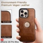 iPhone 16 Pro Max | Shockproof Design | Raised Edges for Camera & Screen Protection | Stunning Minimalist Back Cover (Brown)