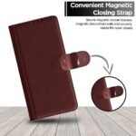 Omt Leather Flip Cover for Vivo Y21 2021 (Brown)