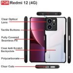 Omt Shockproof Transparent Back Cover for Redmi 12