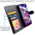 Omt Flip Cover for Vivo Y22 (Black)