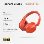 realme TechLife Studio H1 Over The Ear Over Ear Wireless Headphone with 70Hours Playtime 360° Spatial Audio, 40mm Drivers, 80ms Superlow Latency, 43 dB Adaptive ANC- Red