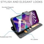 Omt Flip Cover for Vivo Y22 (Black)