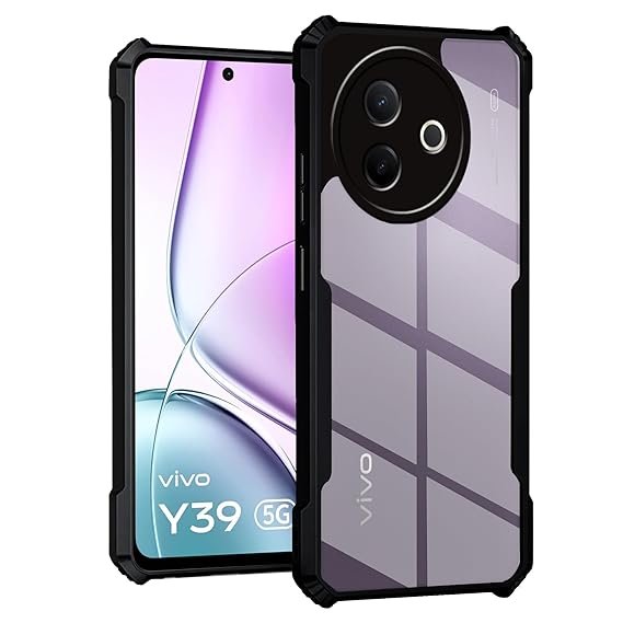 Omt Vivo Y39 5G Transparent Back Case with Black Bumper
