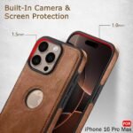 iPhone 16 Pro Max | Shockproof Design | Raised Edges for Camera & Screen Protection | Stunning Minimalist Back Cover (Brown)