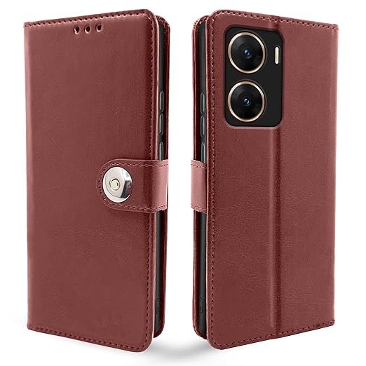 Omt Flip Case for Vivo V29E (Brown)