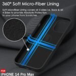 Silicone Back Cover Case for iPhone 14 Pro Max | Soft Micro-Fibre Lining Inside | Camera Protection Bump | Shockproof Back Cover (Silicone, Black)-Logo