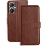 Omt Flip Case for Vivo Y27 5G (Brown)