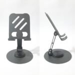 Mobile Holding Stand with 360°Rotatable & Height Adjustable, Foldable & Anti-Skid Design, Stable Metallic Round Base, Mobile Holder for Smartphone, Tablets, Kindles